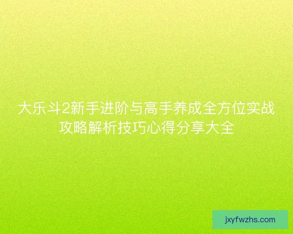 大乐斗2新手进阶与高手养成全方位实战攻略解析技巧心得分享大全